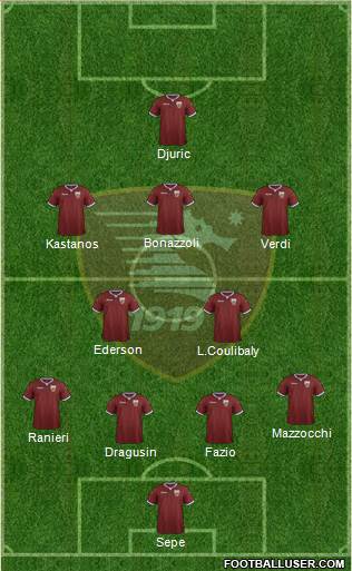 Salernitana 4-2-3-1 football formation