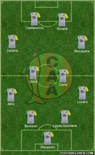 Aldosivi 4-4-2 football formation