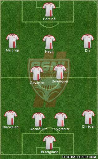 A.S. Nancy Lorraine 4-2-3-1 football formation