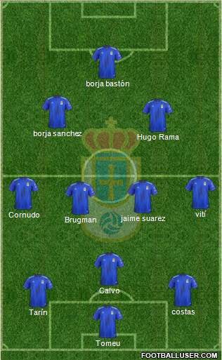 Real Oviedo S.A.D. 3-4-2-1 football formation