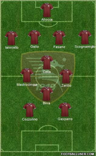 Salernitana football formation