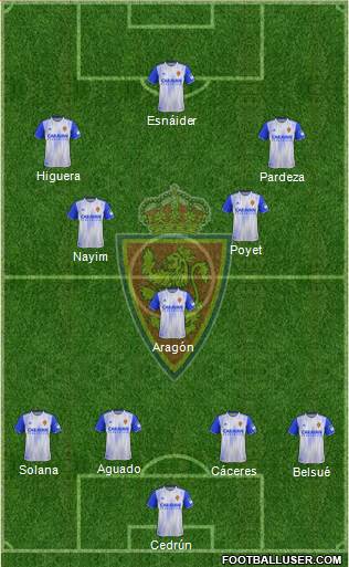 R. Zaragoza S.A.D. 4-3-2-1 football formation