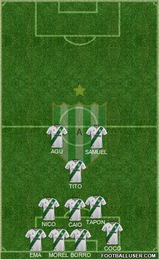 Banfield 4-3-1-2 football formation