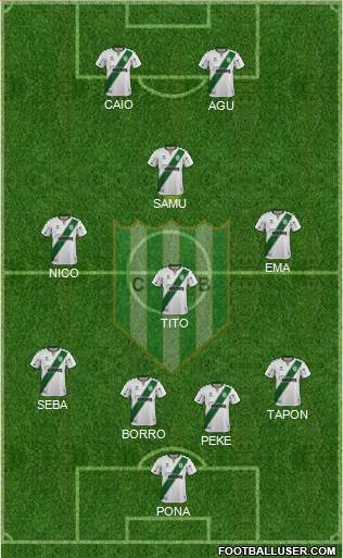 Banfield 4-3-1-2 football formation