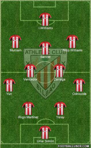 Athletic Club 4-2-3-1 football formation