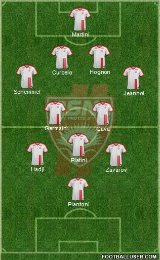 A.S. Nancy Lorraine 4-5-1 football formation