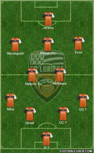 FC Lorient Bretagne Sud football formation