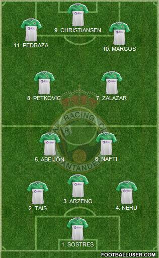 R. Racing Club S.A.D. 4-4-1-1 football formation