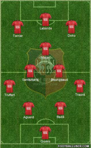 Stade Rennais Football Club 4-2-1-3 football formation