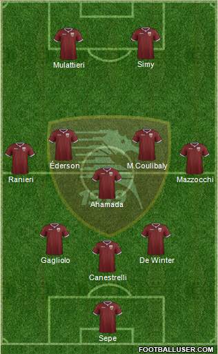 Salernitana 3-5-2 football formation