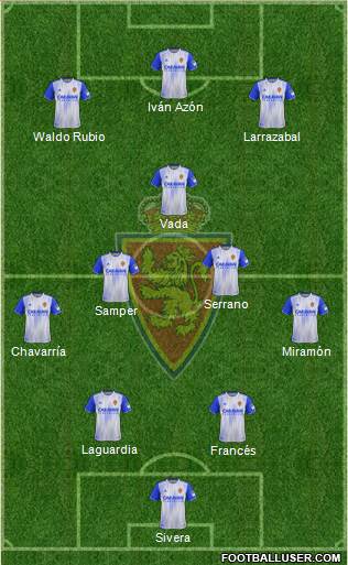 R. Zaragoza S.A.D. 4-2-1-3 football formation