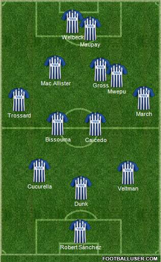 Brighton and Hove Albion football formation