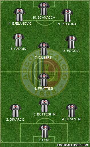Ascoli 4-4-1-1 football formation