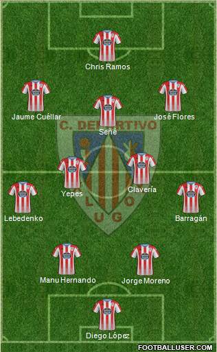 C.D. Lugo 4-2-3-1 football formation