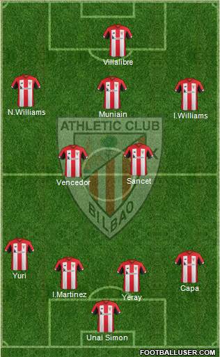 Athletic Club 4-2-3-1 football formation