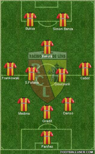 Racing Club de Lens 3-4-1-2 football formation