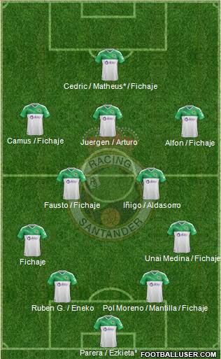 R. Racing Club S.A.D. football formation