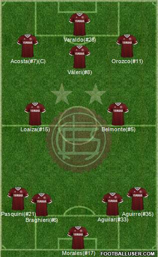 Lanús 4-2-3-1 football formation