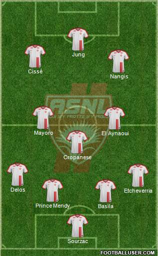 A.S. Nancy Lorraine 4-3-3 football formation