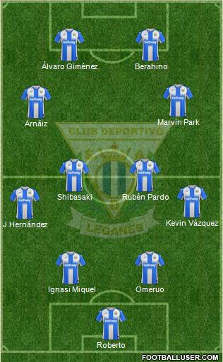 C.D. Leganés S.A.D. 4-4-2 football formation