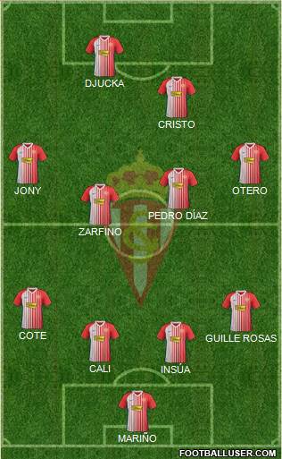 Real Sporting S.A.D. 4-4-2 football formation