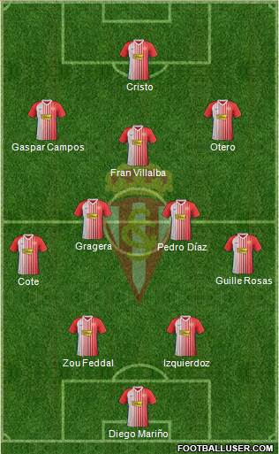 Real Sporting S.A.D. 4-2-3-1 football formation