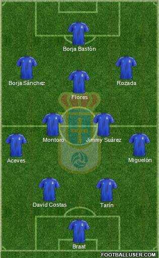 Real Oviedo S.A.D. 4-2-3-1 football formation