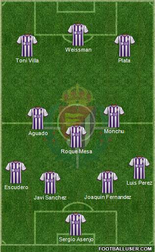 R. Valladolid C.F., S.A.D. 3-5-2 football formation