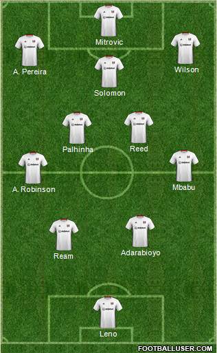 Fulham 4-5-1 football formation