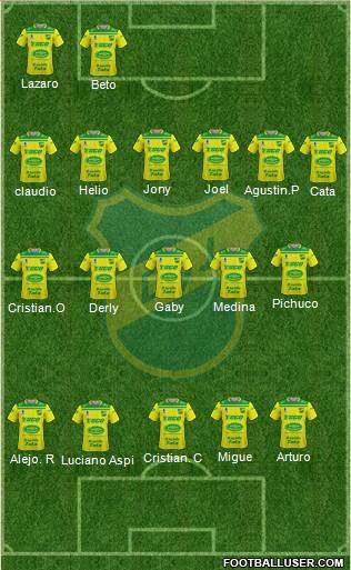 Defensa y Justicia 4-3-1-2 football formation