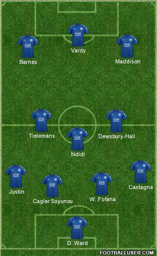 Leicester City 3-5-2 football formation