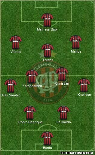 C Atlético Paranaense 4-2-3-1 football formation