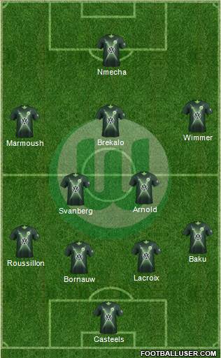 VfL Wolfsburg 3-5-2 football formation