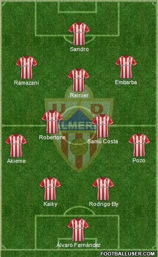 U.D. Almería S.A.D. 4-2-3-1 football formation