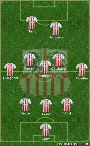 Athletic Club Ajaccien Football 3-5-2 football formation