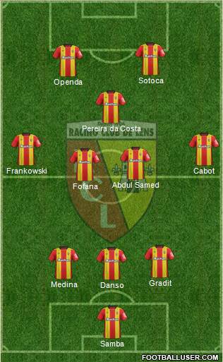 Racing Club de Lens 3-4-1-2 football formation