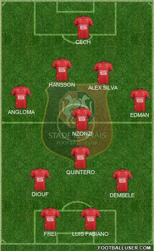 Stade Rennais Football Club 4-4-2 football formation