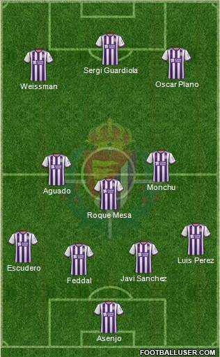 R. Valladolid C.F., S.A.D. 3-4-2-1 football formation