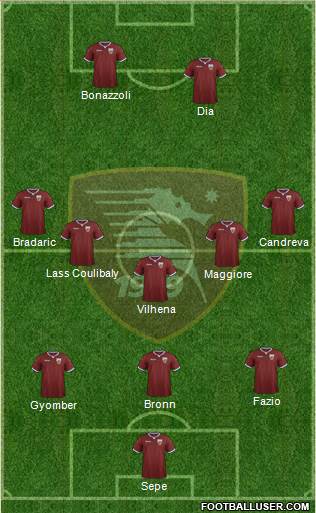 Salernitana football formation