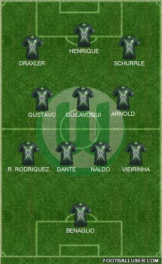 VfL Wolfsburg 5-4-1 football formation