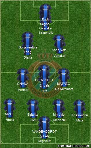 Club Brugge KV football formation