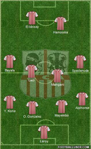 Athletic Club Ajaccien Football 3-4-3 football formation