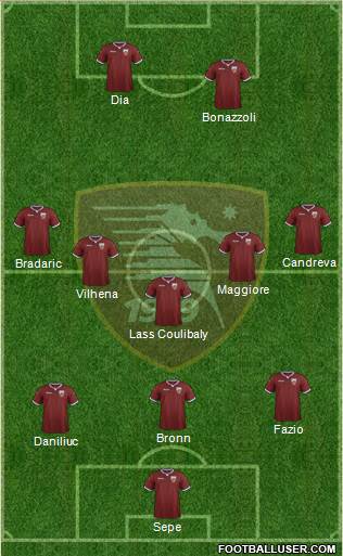 Salernitana football formation