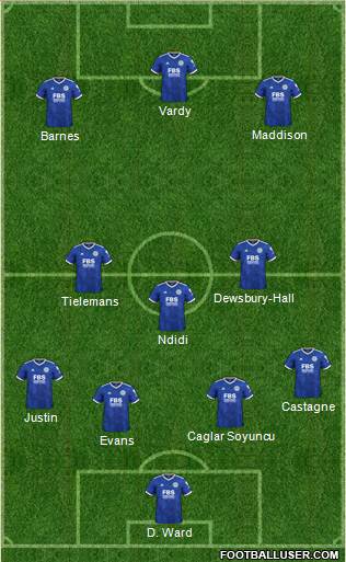 Leicester City 4-1-2-3 football formation