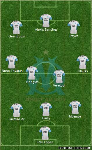 Olympique de Marseille 3-5-1-1 football formation