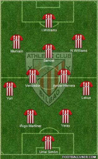 Athletic Club 4-2-3-1 football formation