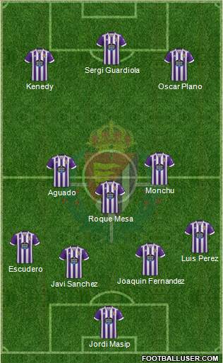 R. Valladolid C.F., S.A.D. 3-5-1-1 football formation