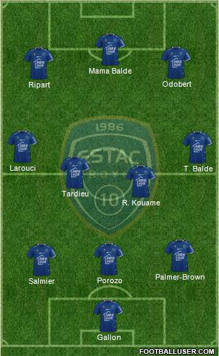 Esperance Sportive Troyes Aube Champagne football formation