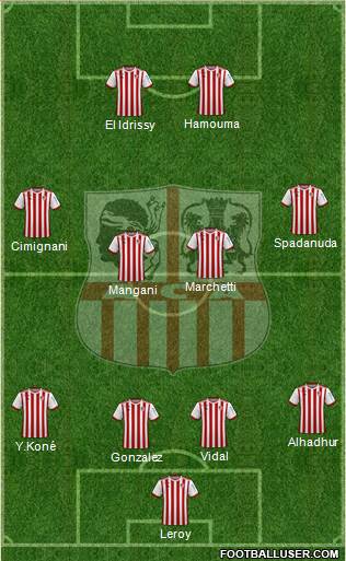 Athletic Club Ajaccien Football 4-4-2 football formation