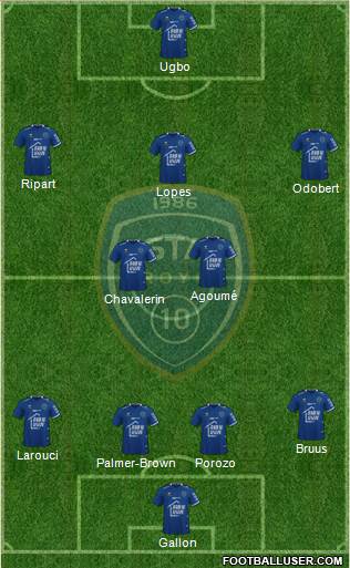 Esperance Sportive Troyes Aube Champagne 4-2-3-1 football formation